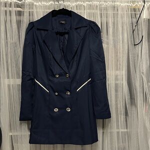 Elegant Navy Double-Breasted Women's Coat never worn, size L
